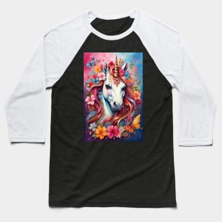 Floral X Unicorn Baseball T-Shirt